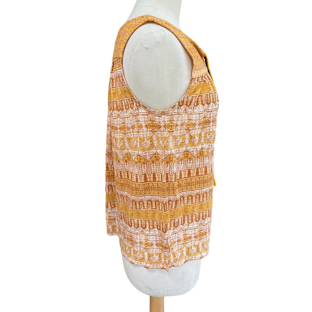 Lucky Brand Indie Boho Tassel Tank Top Mustard Boho Festival Coastal Cowgirl-S - Picture 8 of 14